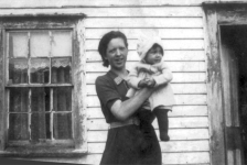 471: Della (Norman) O'Leary with infant. (circa 1940) [courtesy of Della (Norman) O'Leary]  - Daughter of Thomas Norman &amp;amp; Jane Traverse, married William O'Leary